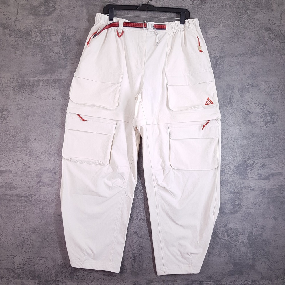 NIKE ACG Smith Summit 2in1 Cargo Pants Womens LARGE White Beige IO9807-030